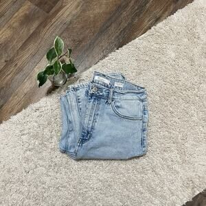 KanCan Size 26 Light Wash Distressed Ultra High-Rise Baggy Fit Cropped Jeans